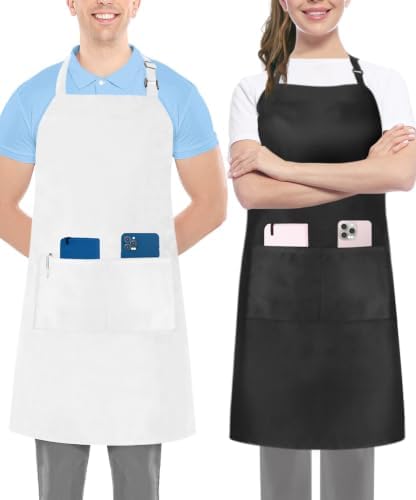 Utopia Kitchen Bib Aprons 2 Pack Adjustable With 2 Pockets by UTOPIAKITCHEN