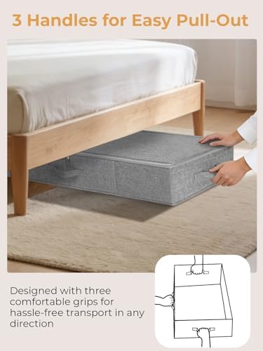 punemi 6.7 in Tall Sturdy Under Bed Storage Containers with Lid, 2Pack,Gray - Image 6