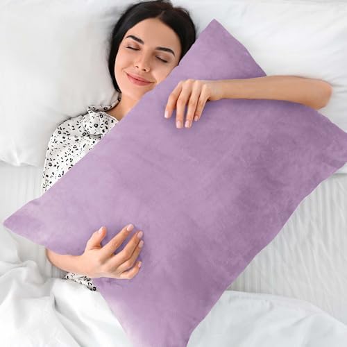 BEDELITE Flannel Pillowcases Standard Set of 2, Lavender, 20x26 Inches - Image 5