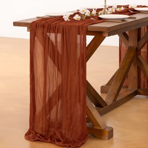 Cheesecloth Table Runner Fall Boho Wedding Birthday Party Home Decor - Image 4