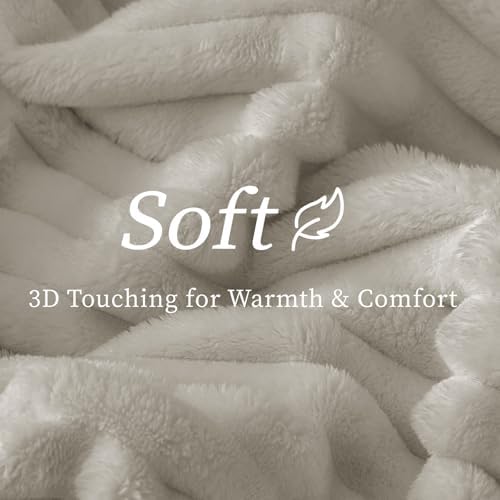 BEDELITE Ribbed Fleece Throw Blanket for Couch, Light Grey, 50"x70" - Image 5