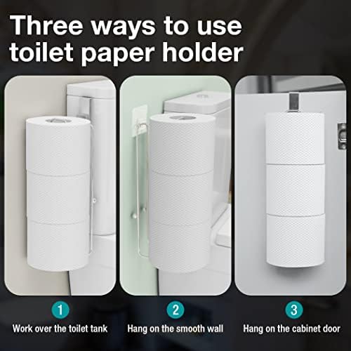 Conworld Toilet Paper Holder Brushed Nickel for 6 Roll Tissue, 2 Packs Bathroom Toilet Paper Storage Over The Tank, Stainless Steel Rustproof Hanging Toilet Roll Holder for Bathroom, RV, Camper,Silver - Image 5