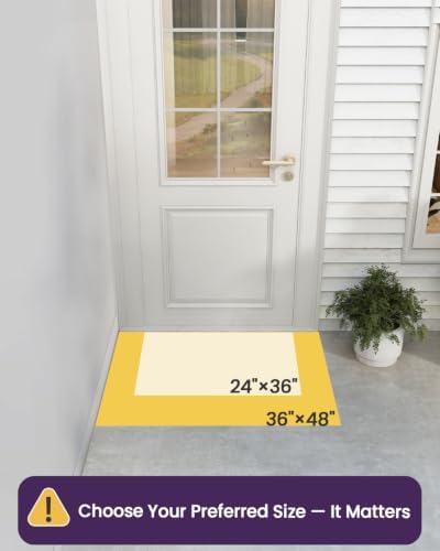 DEXI Door Mat Outside Entrance 24x36, Heavy Duty Rubber Doormats, Black - Image 2