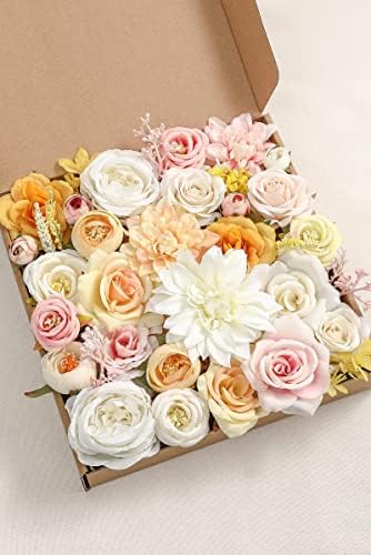 Serra Flora Artificial Wedding Flowers Bouquets Centerpieces Faux Flowers Combo for Fake Flowers with Leaves DIY Floral Arrangements Bridal Baby Shower Home Decor - Image 3