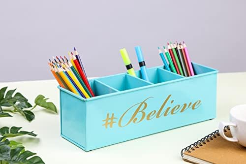 DUDKI Home Present Desk Organiser 4 compartments Decorative Pen Pencil holder/Vanity Kit/Travel Box/Makeup Box/Cosmetic Box/Storage Box/knife Holder/Spoon Holder-Gift Office Desk Décor - Image 5