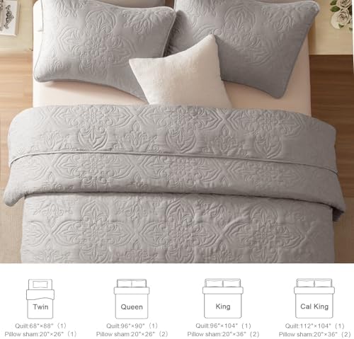 Whale Flotilla Cal King Quilt Set Vintage Damask Reversible Bedspread - Image 6