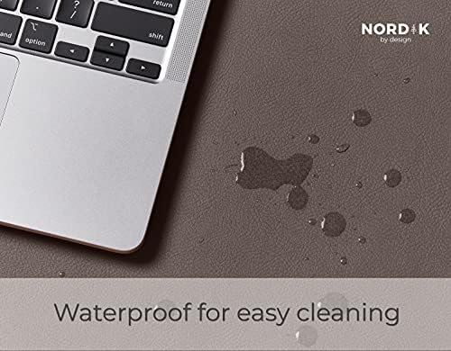 Nordik Leather Desk Mat - Cork Gunmetal Gray - Leather Desk Pad 35x17 in - Image 6