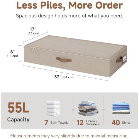 StorageWorks 6 Inch Low Profile Under Bed Clothes Storage Bins with Lids - Image 2