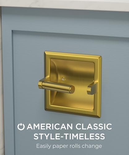 FORIOUS Recessed Toilet Paper Holder for Mega Rolls, Brushed Gold - Image 3