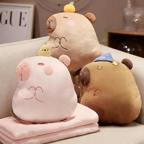 Cute Animal Plush Pillow with Hand Pocket - 3 in 1 Soft Stuffed Nap Pillow & Seat Cushion, with a Blanket, for Friends - Image 2