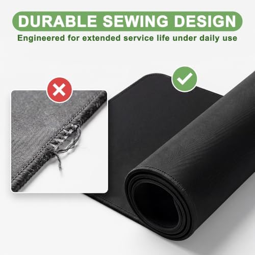 3 Pack Mouse Pad, Stitched Edges and Non-Slip Rubber Base, Black - Image 4