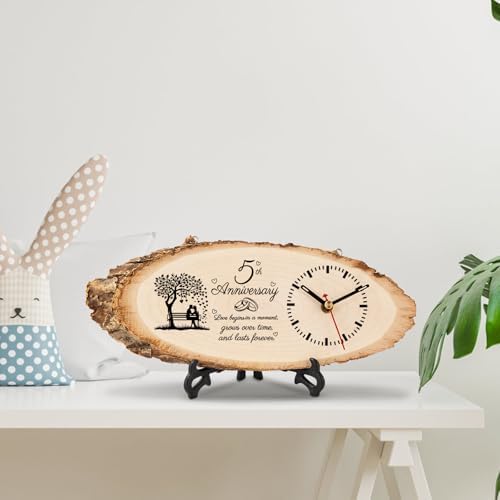 BeauGift 5th Anniversary Wedding Gifts for Men Women, DIY Wooden Clock - Image 6
