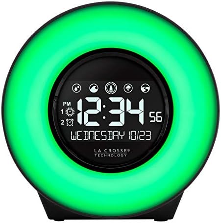 La Crosse Technology C83117 Color Mood Light Desk Clock with 5 Soothing Nature Sounds and USB Port - Image 2