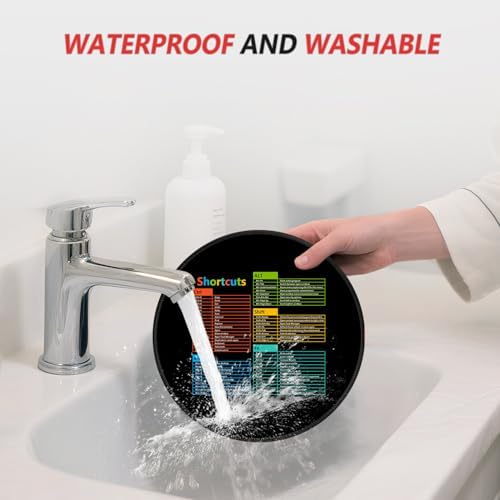 ITNRSIIET Mouse Pad Non-Slip Rubber Base Smooth Surface Stitched Edges Waterproof Durable Compatible with All Mice for Office & Gaming, Desk Accessory, Diameter 8.7 inch, WinShortcuts - Image 6