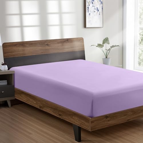 FreshCulture California King Fitted Sheet Only - Hotel Quality Fitted Sheet - Ultra Soft & Breathable - Brushed Microfiber - Deep Pocket - Cooling Fitted Sheets for Cal King Size Bed (Lavender) by FreshCulture
