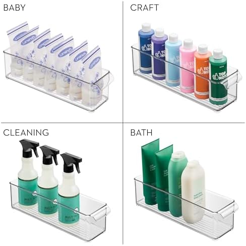 iDesign Stackable Fridge Storage Bin with Handle, Set of 3, Clear - Image 7