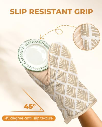 100% Thick Cotton Mini Oven Mitts Silicone Grip Diamond Gingham - Image 4