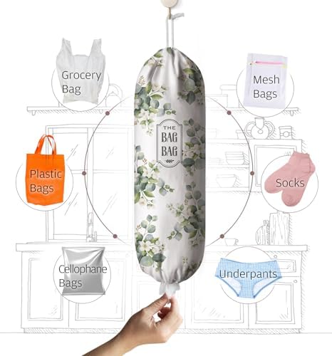 Plastic Bag Holder-Eucalyptus Floral Grocery Bag Organizer-Summer Kitchen Decor & Gifts - Image 2