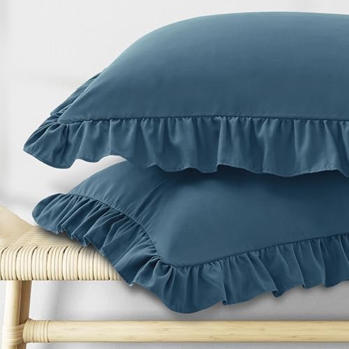 KKJIAF Ruffle Body Pillow Cases Set of 1, Dark Blue by KKJIAF