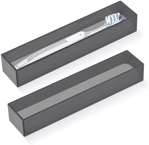Linkidea 2 Pack Acrylic Toothbrush Holder with Diatomite Base by Linkidea