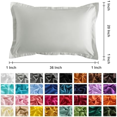 NTBAY King Pillow Shams, Set of 2, Microfiber, Light Grey - Image 4