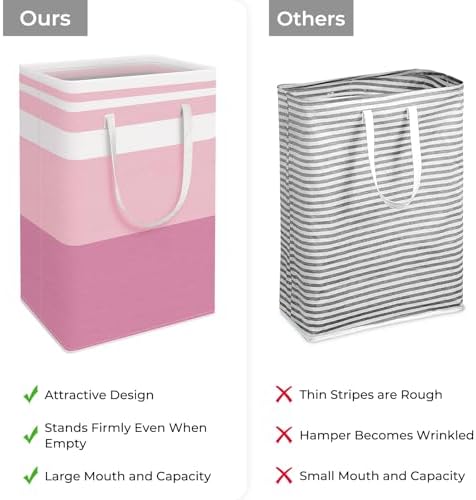 HomeHacks 2 Pack Laundry Baskets, Laundry Hampers Bags (Blue+Pink 88L) - Image 3