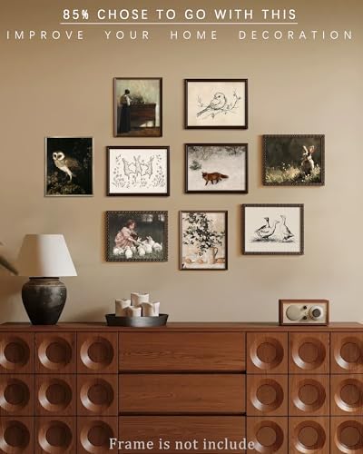 Vodefoad Vintage Sketch Bird Canvas Wall Art Minimalist Bird Sketch Art Prints Painting Retro Antique Nature Line Drawing Wall Picture Farmhouse Beige Decor for Gallary, Bedroom, Bathroom, Office, Desktop Decor - 8x10Inch Unframe - Image 6