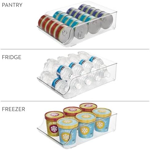iDesign Water Bottle Organizer for Fridge, Set of 4, Clear - Image 6