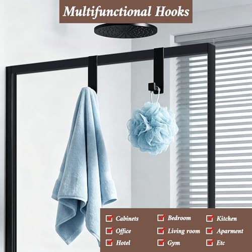 Heavy Duty Stainless Steel Over-Door Hook, L-Shaped, Fits Doors Less Than 1-3/4" Wide, Door Hookswith Non-Slip Pads for Bedroom Bathroom Office Dorm(Fits 1-3/4" Thick Door - L Shape 2 Pack) - Image 7