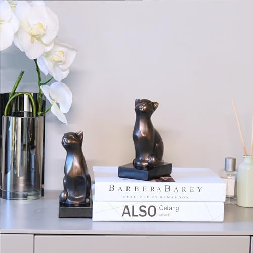 Newman House Studio Cat Bookends - 2.8 LBS Decorative Book Ends for Shelf - Image 2