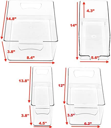 Simple Houseware Refrigerator Storage Organizer Bins, Assorted Set of 6 - Image 2