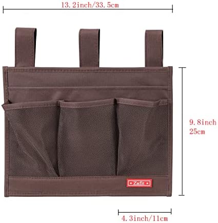 Zafit Hanging Bedside Caddy, Bedside Storage Organizer for Magazine, Phone, Remote control (Classic4 Pockets-Coffee) - Image 4