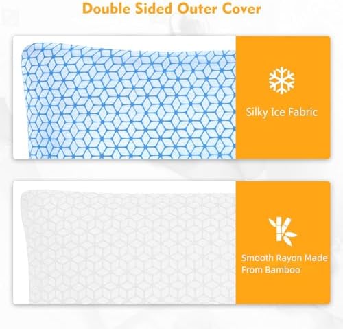 Love Attitude Bed Pillow Queen Size 1 Pack, Shredded Memory Foam Pillow Adjustable，Cooling Pillow Soft and Supportive for Side Back Stomach Sleepers - Image 3