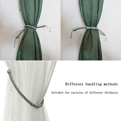 BEL AVENIR 2 Pack Curtain Tiebacks Ropes Tie-Backs,Handmade Holdbacks - Image 5