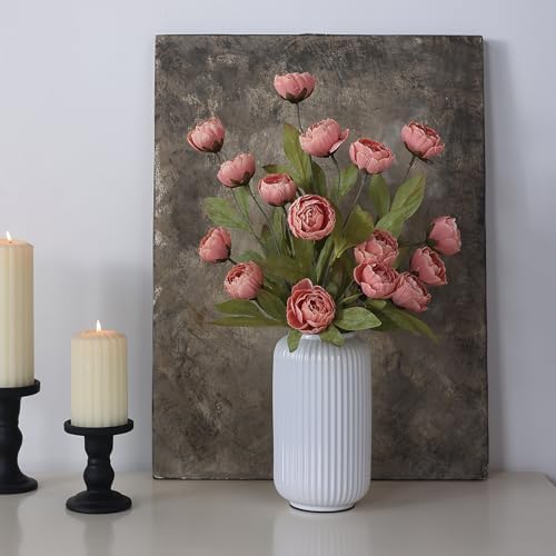 6 Pcs 27" Faux Silk Peony Artificial Flowers Stems for Vase (Dusty Pink) - Image 6