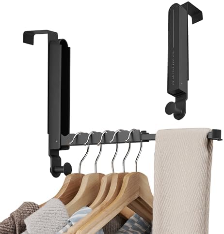 RFOUO Over The Door Hooks Hanger,Fit Door up to 1 3/8", Black, 2 Pack by RFOUO