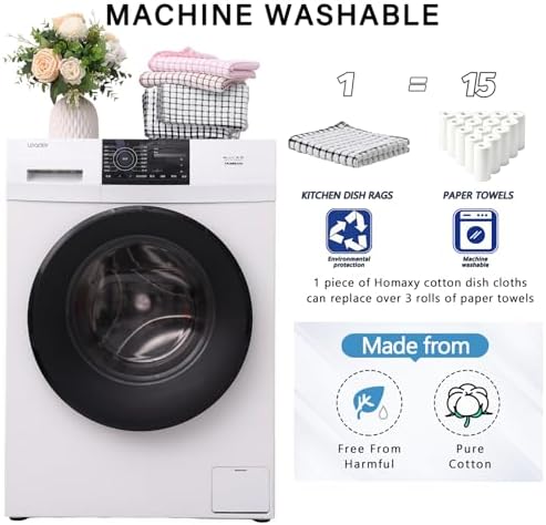 Kitinjoy Cotton 16 Pack Terry Kitchen Dish Cloths, Mix Color - Image 5