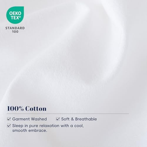 PHF Washed Cotton Euro Shams with Ruffle 26"x26", White, 2 Pack, No Insert - Image 4