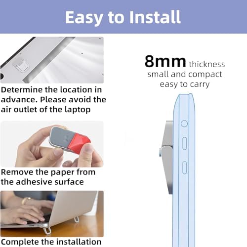Portable Laptop Stand Zinc Alloy Anti-Slip Keyboard Riser Suitable for 10-17 Inches Laptops, Black - Image 6
