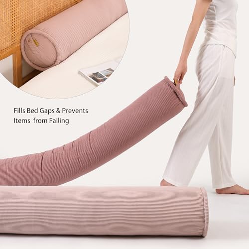 Corduroy Cuddle Body Pillow for Adults, 59 x 7.87 Inches, Pink - Image 5