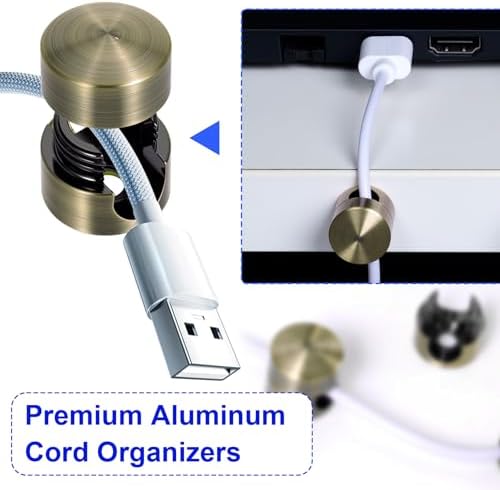 SmallCat 5Sets Charger Holders for Cords, Antique Copper Adhesive Cord Clip - Image 5