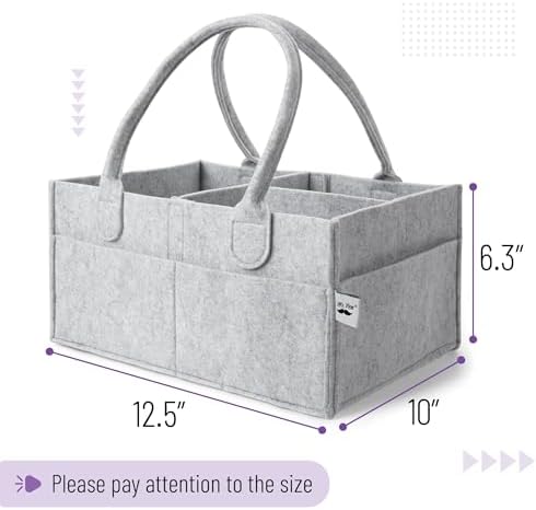 Mr. Pen- Baby Diaper Caddy Organizer, Gray, Medium - Image 2