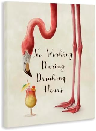 Flamingo Cocktail Humor Bar, 24 x 30 Inch Canvas Wall Art - Image 2