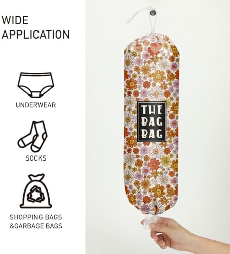 Flower Grocery Bag Organizer - Plastic Bag Holders for Kitchen & Laundry - Home Farmhouse Decor, Gifts for Women & Men - Image 2