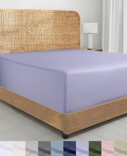 California Design Den 100% Organic Cotton Twin Size Fitted Sheet, Lavender by CaliforniaDesignDen