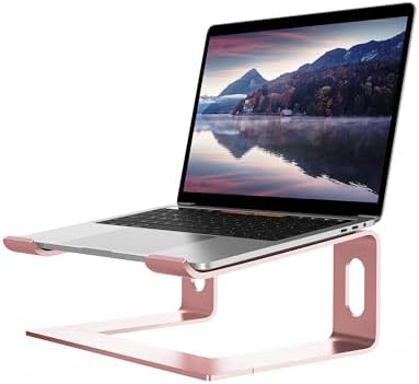 ALASHI Ergonomic Laptop Stand, Aluminum Desk Riser, 10-15.6", Pink by ALASHImakeyourlifesimplerandeasier%EF%BC%81