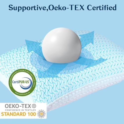 SUPA MODERN Shredded Memory Foam Pillows Queen Size Set of 2, Cooling Bed Pillow for Sleeping for Hot Sleepers, Adjustable Pilllows for Side Back and Stomach Sleepers, Neck & Shoulder Comfort Support - Image 7