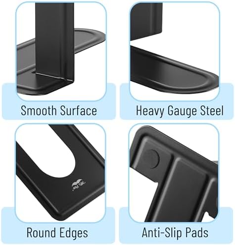 Mr. Pen- Book Ends, Black, 6 Pack, Heavy Duty Metal Bookends for Shelves - Image 4