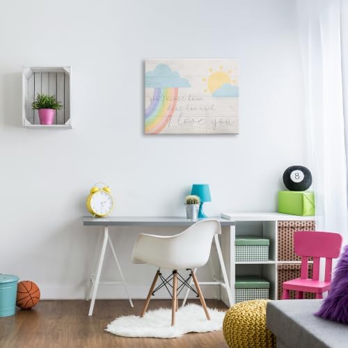 Stupell Industries 'Love You with Rainbow & Clouds'| Canvas Art - Image 3