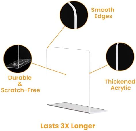 Shelf Dividers for Closet Organization – Acrylic Clear Sturdy Dividers to Keep Clothes, Sweaters & Purses Upright, Free-Standing for Wood Shelves, 10" Tall x 12" Deep, 12 Pack - Image 7